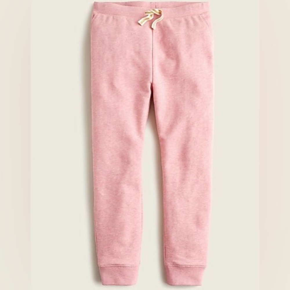 NWOT Jcrew Crewcuts Girl Fleeced Terry Sweatpants Pink Size L